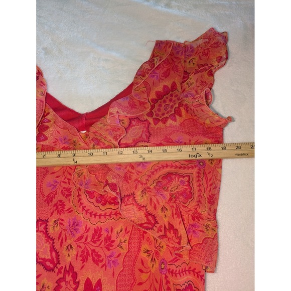 Alyn Paige Floral Paisley Dress 13/14‎ V Neck USA Made Y2K Romantic Feminine - Picture 7 of 10